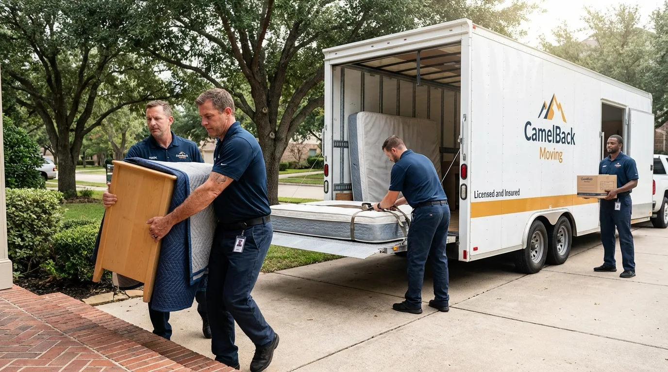 Crew loading residential truck for cross-state move from Oxon Hill, MD